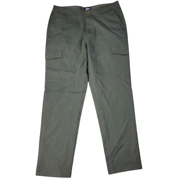Lands' End Women's Slim Fit Mid Rise Cargo Chino Pant - Fatigue Olive - Picture 1 of 2